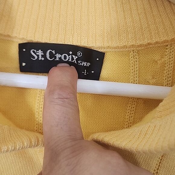 St. Croix Shop vintage 90's yellow long sleeve sweater size large - Picture 2 of 6